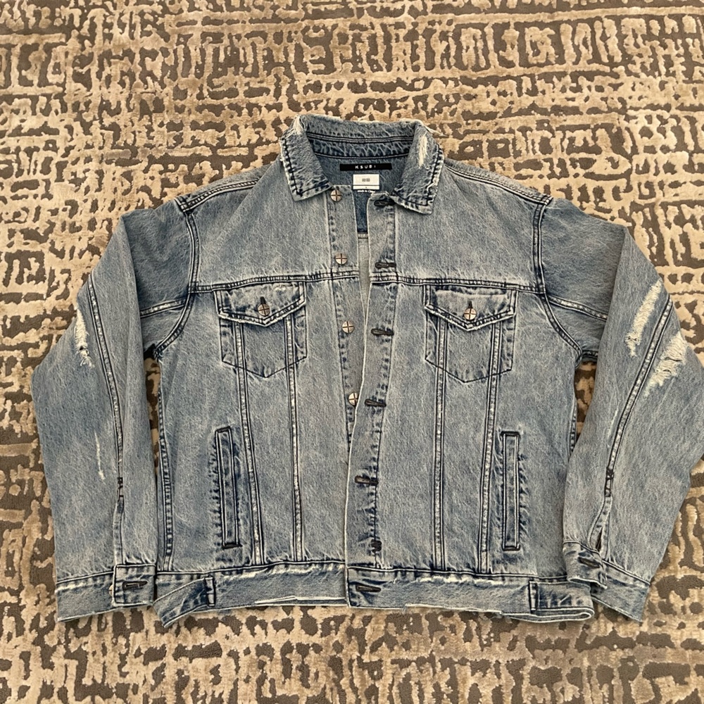 Ksubi Oh G Denim Jacket Acid Trip Trashed OS Small 100% Auth Like New